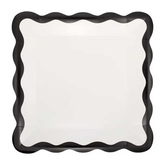 CREAM AND BLACK RIC RAC PLATES