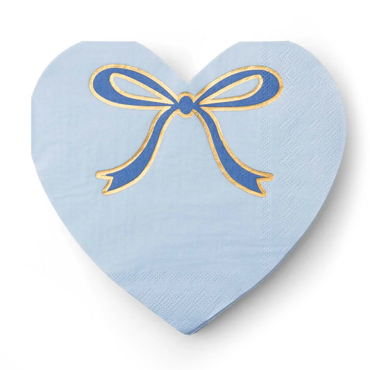 BLUE BOW HEART NAPKINS