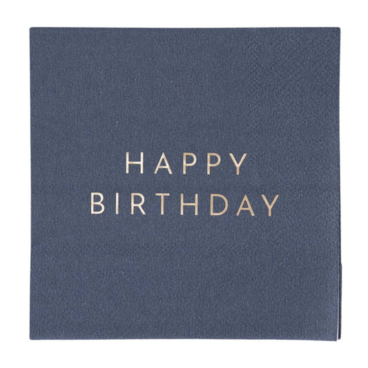 NAVY HAPPY BIRTHDAY NAPKINS