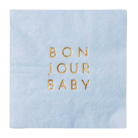 BLUE BONJOUR BABY NAPKINS