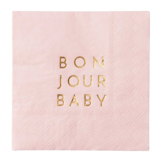 PINK BONJOUR BABY NAPKINS