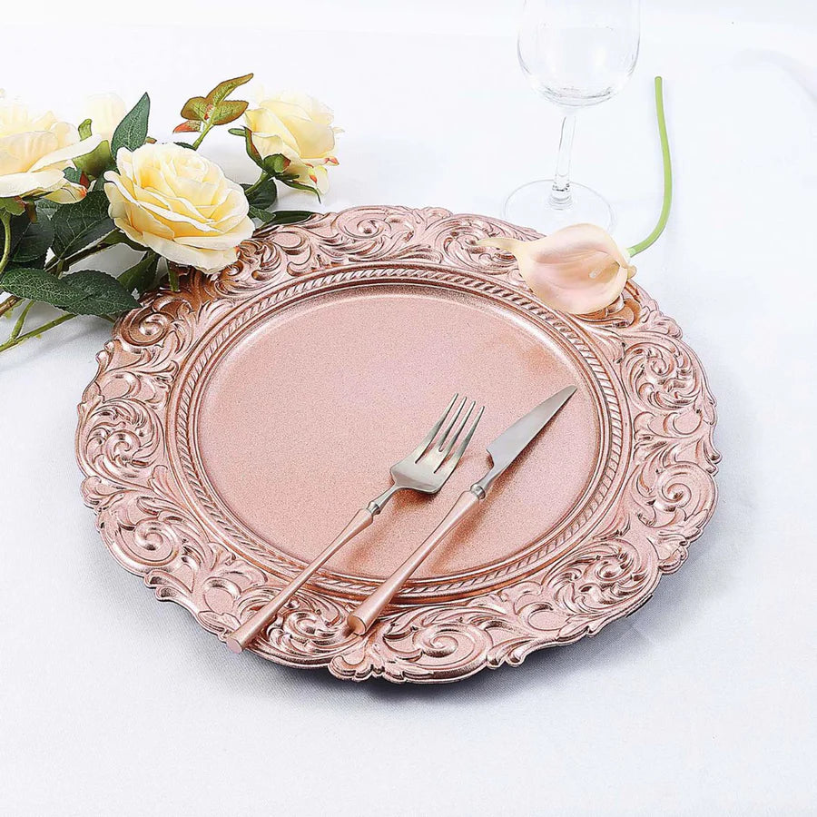 ROSE GOLD CHARGER PLATES