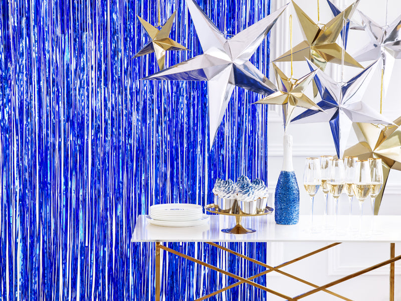 ROYAL BLUE FRINGE CURTAIN