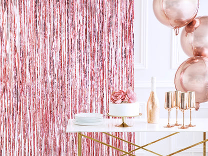 ROSE GOLD FRINGE CURTAIN