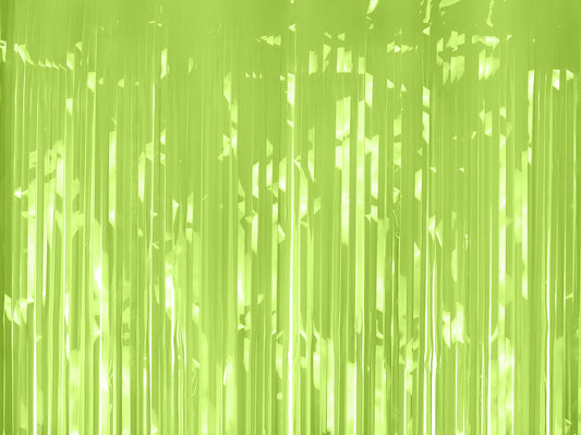 LIME GREEN FRINGE CURTAIN