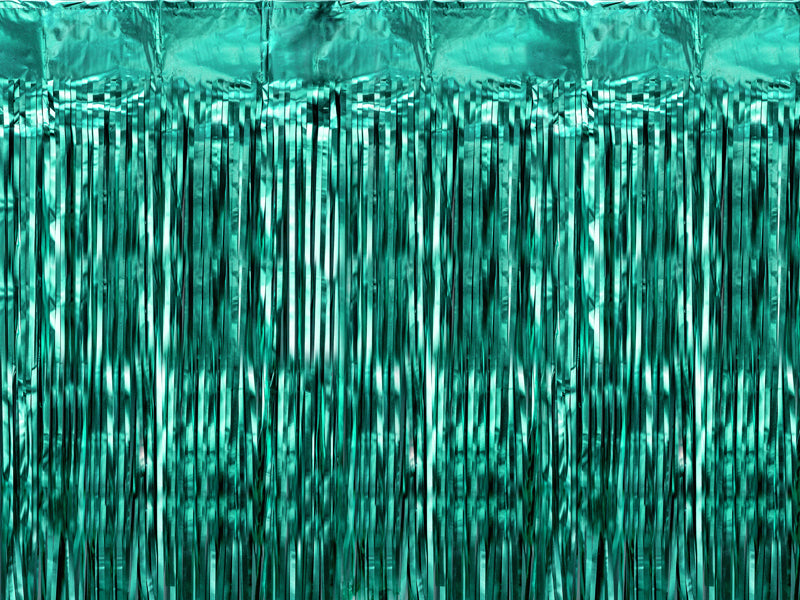GREEN FRINGE CURTAIN