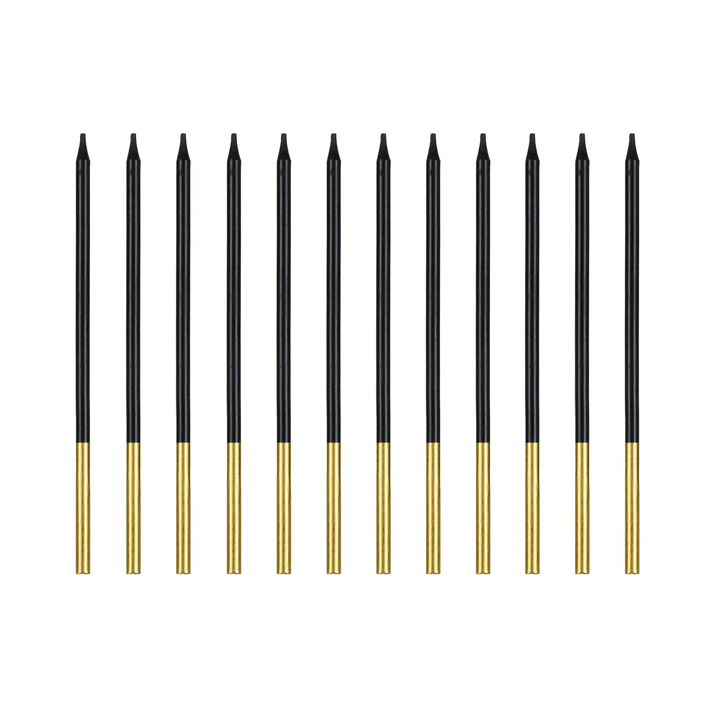 GOLD DIPPED BLACK BIRTHDAY CANDLES