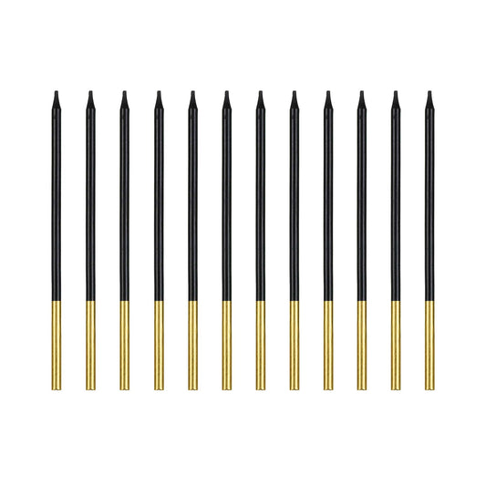 GOLD DIPPED BLACK BIRTHDAY CANDLES