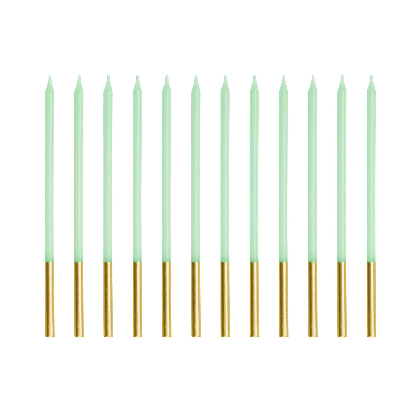 GOLD DIPPED GREEN BIRTHDAY CANDLES