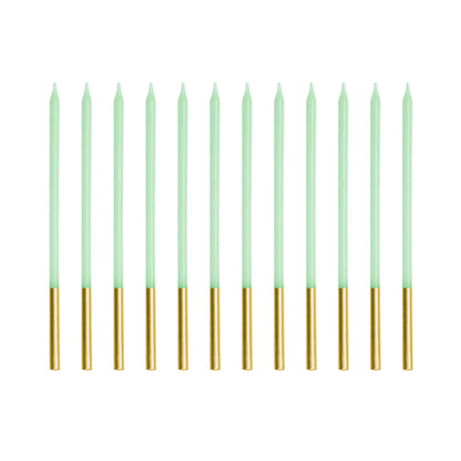 GOLD DIPPED GREEN BIRTHDAY CANDLES