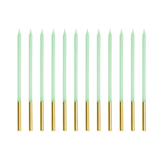 GOLD DIPPED GREEN BIRTHDAY CANDLES