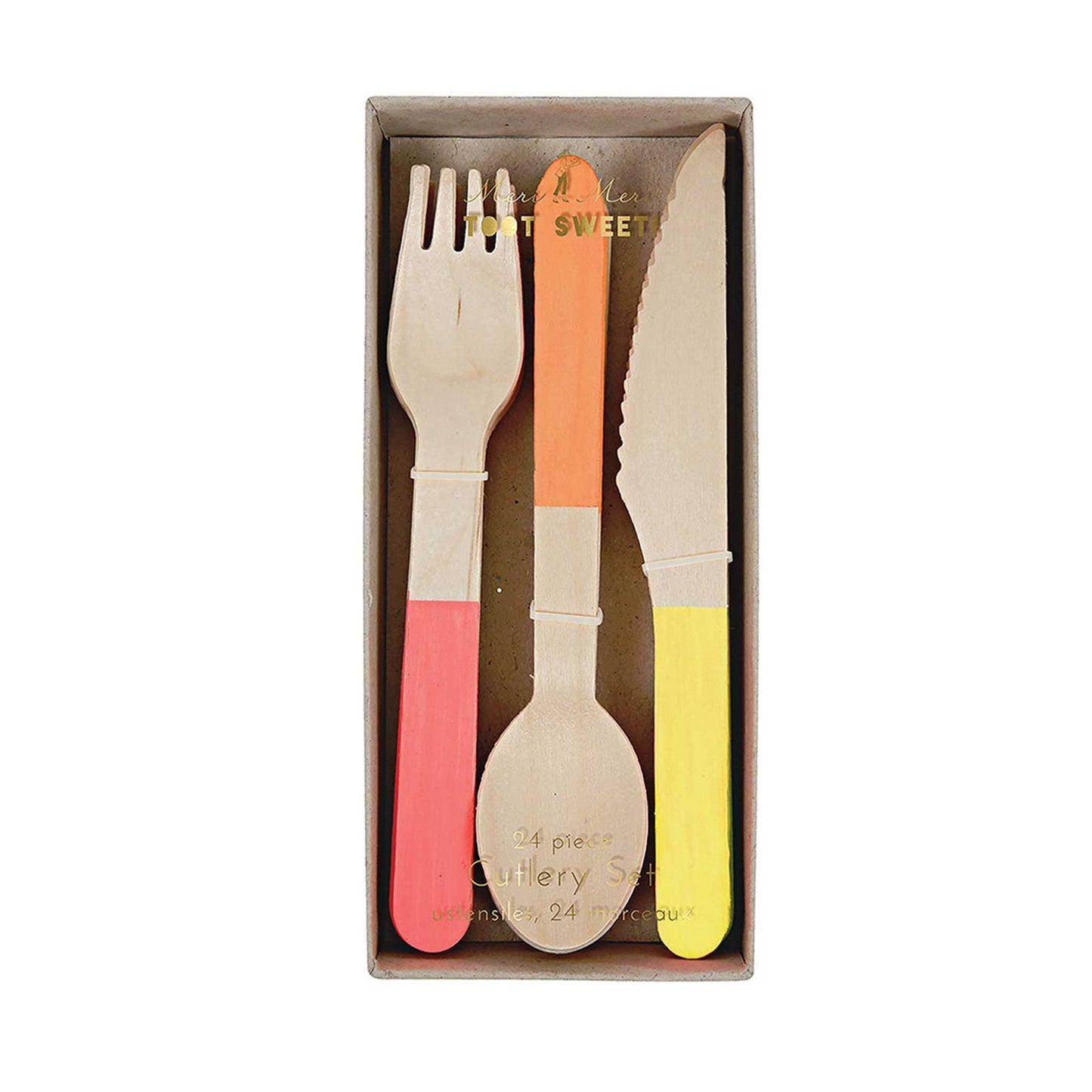 NEON WOODEN CUTLERY SET