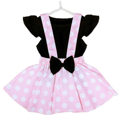 BLACK AND LIGHT PINK MINNIE BIRTHDAY DRESS