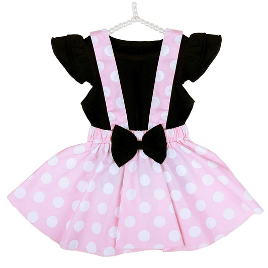 BLACK AND LIGHT PINK MINNIE BIRTHDAY DRESS