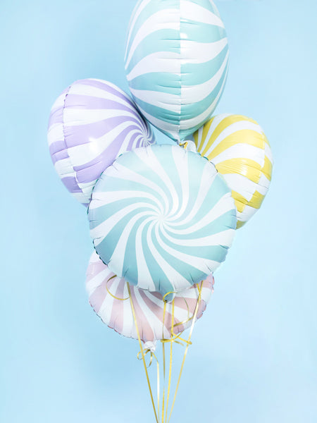 PASTEL BLUE CANDY SWIRL FOIL BALLOON