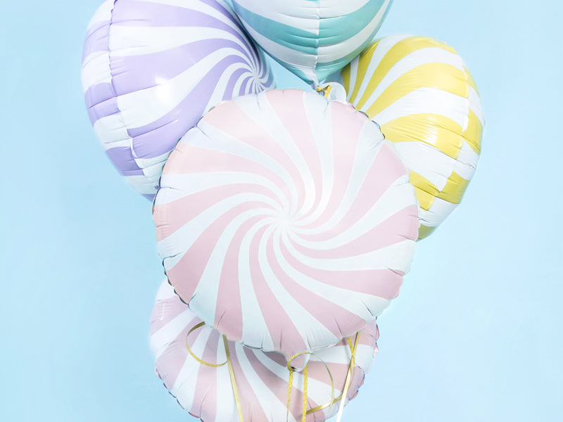 PASTEL PINK CANDY SWIRL FOIL BALLOON