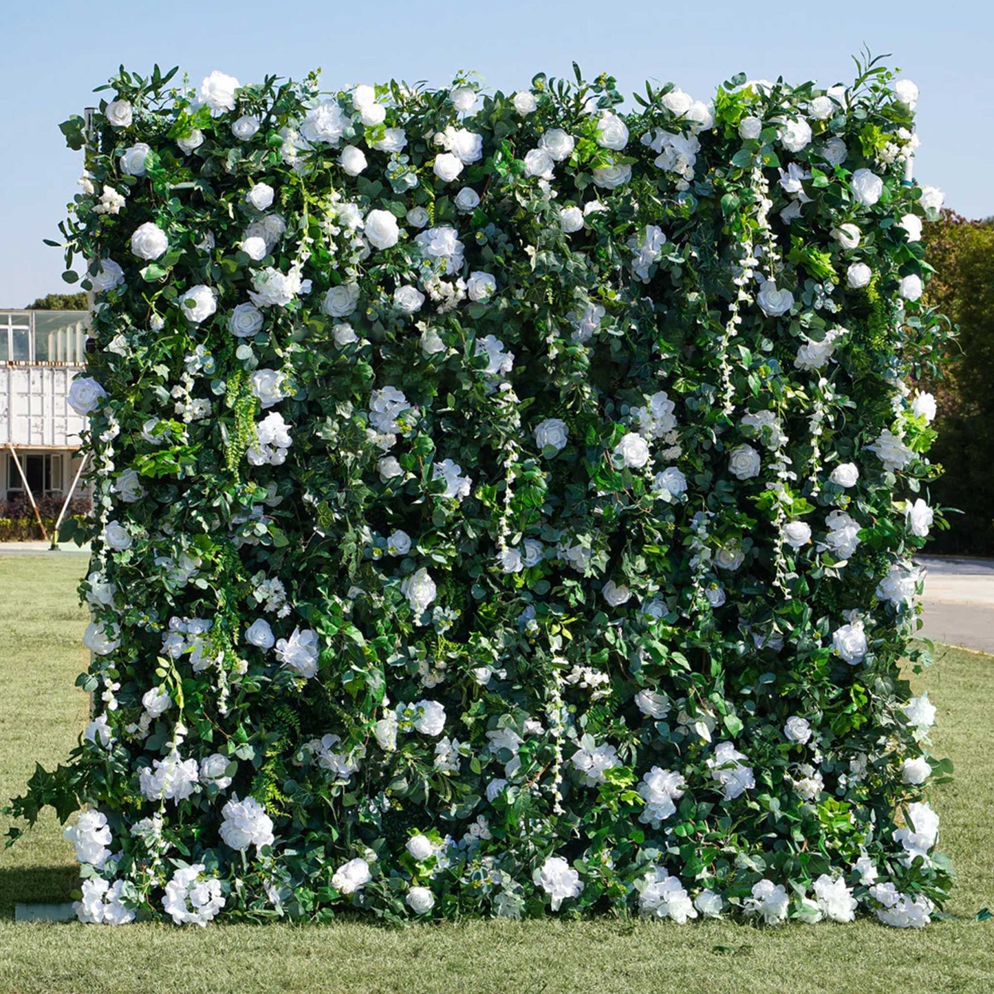 WHITE AND GREEN FLORAL WALL