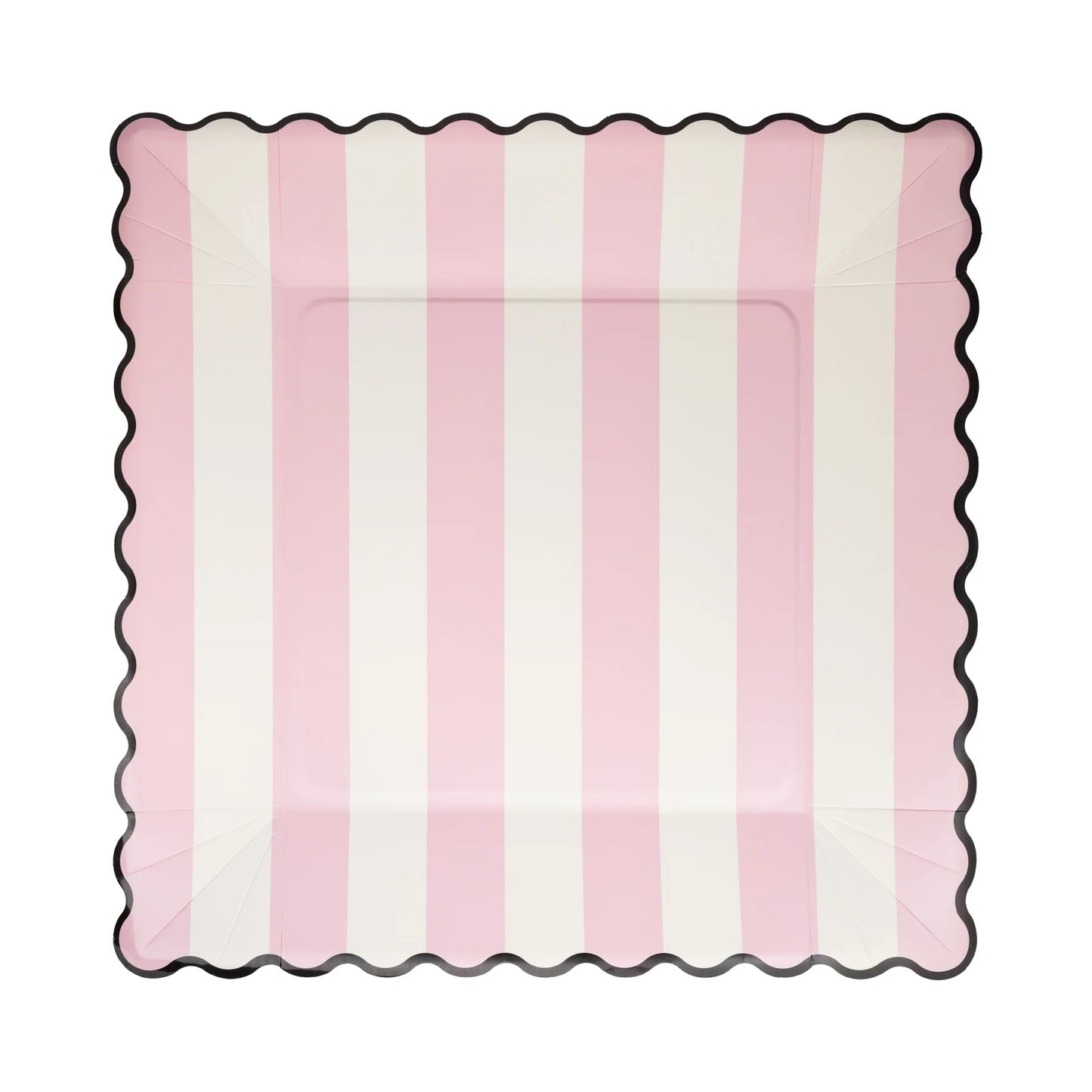 GREEN AND PINK STRIPED PLATE SET