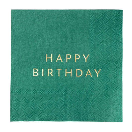 GREEN HAPPY BIRTHDAY NAPKINS