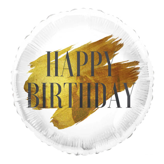GOLD HAPPY BIRTHDAY FOIL BALLOON