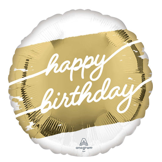GOLD HAPPY BIRTHDAY FOIL BALLOON