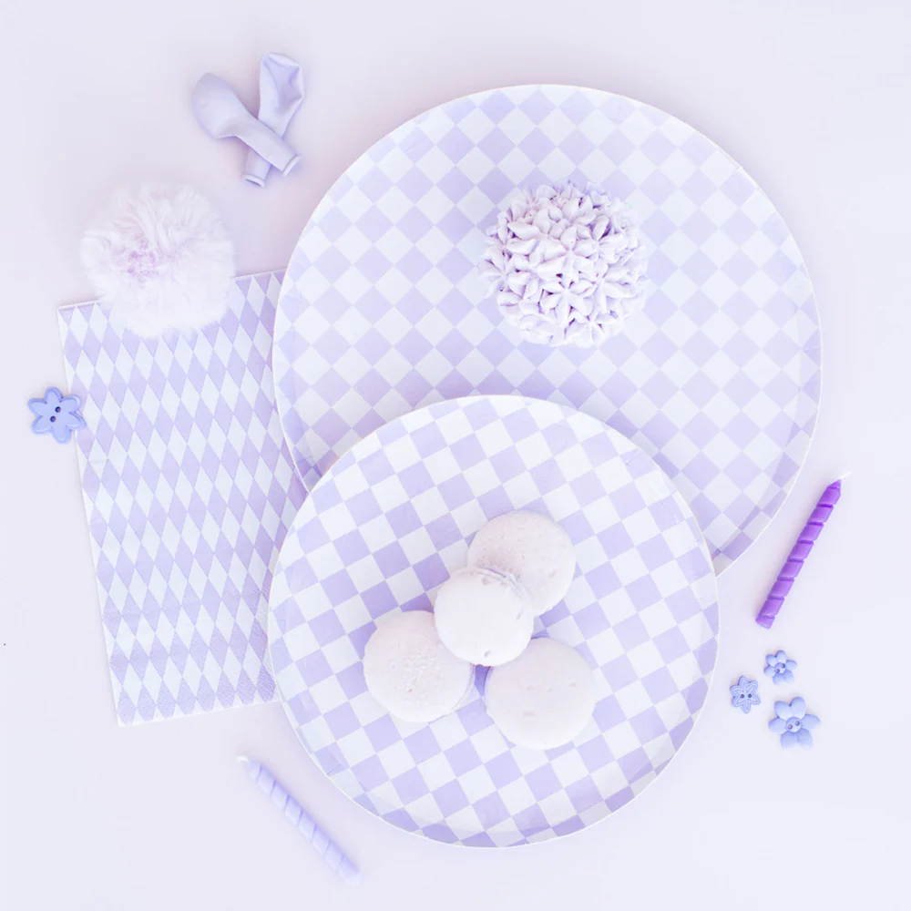 PURPLE CHECKER NAPKIN