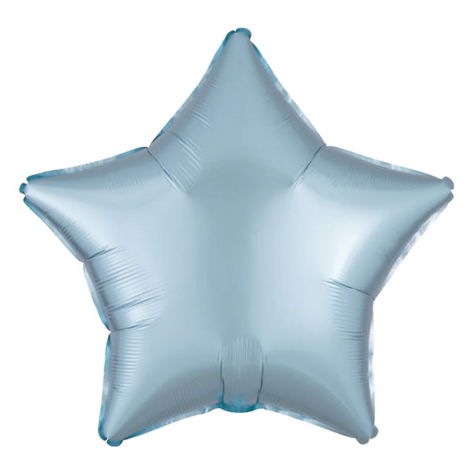 LIGHT BLUE SATIN STAR FOIL BALLOON