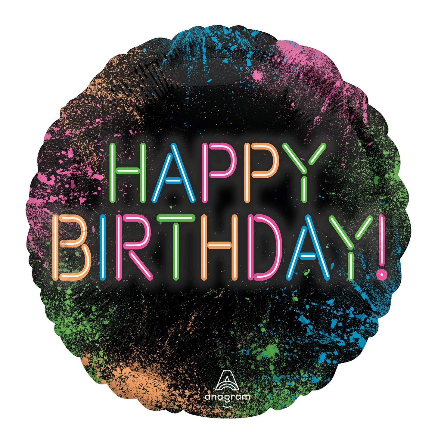 NEON SPLATTER BIRTHDAY FOIL BALLOON