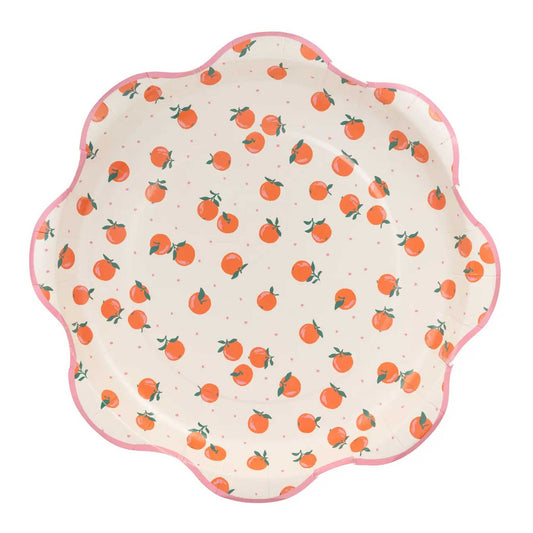SCALLOPED ORANGE PLATES