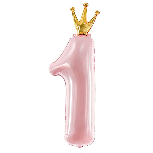 PINK CROWN NUMBER 1 BALLOON