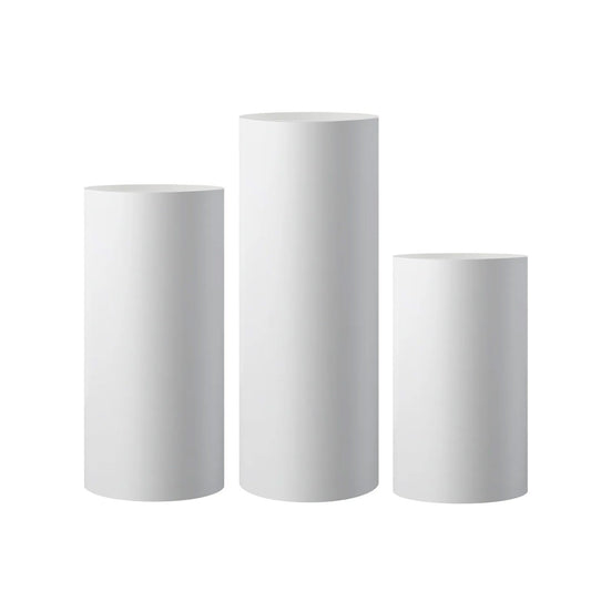 WHITE CYLINDER PEDESTALS