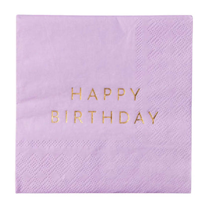 PURPLE HAPPY BIRTHDAY NAPKINS