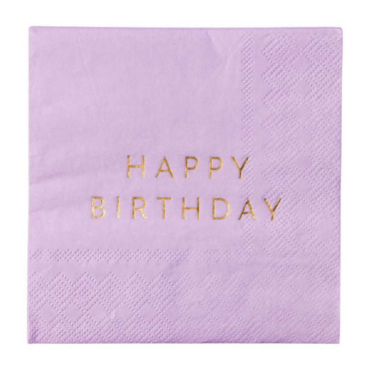 PURPLE HAPPY BIRTHDAY NAPKINS