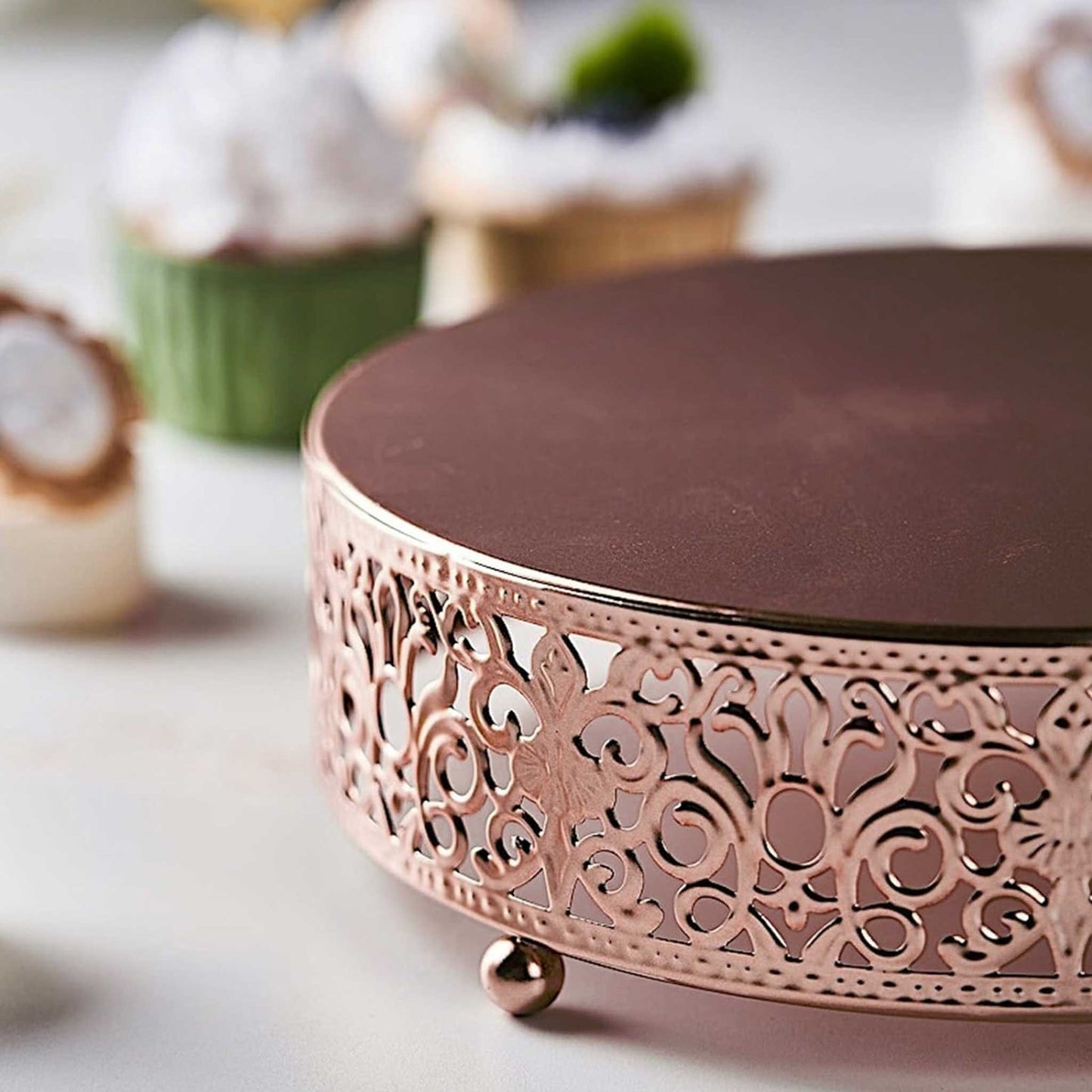 ROSE GOLD METAL CAKE STAND