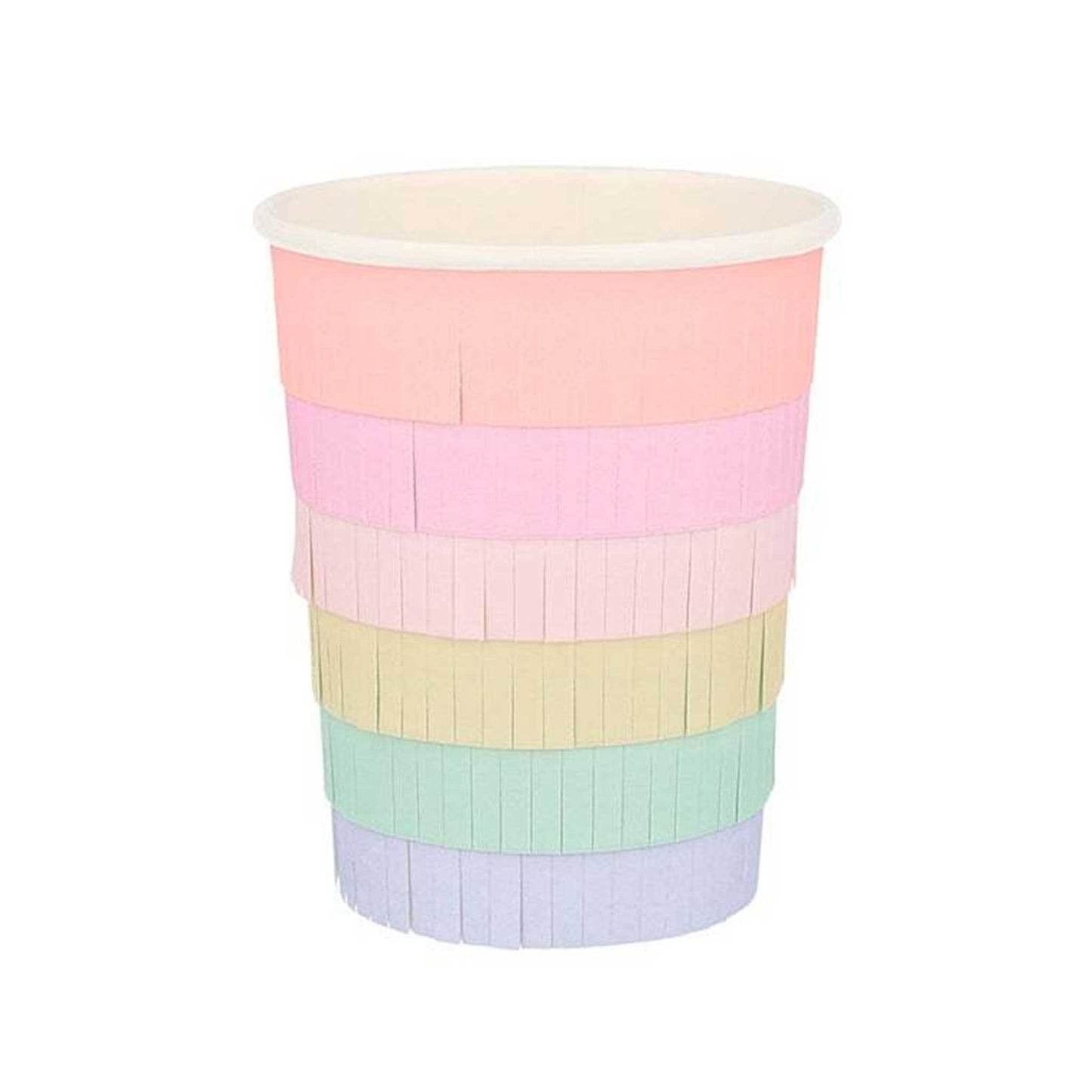 RAINBOW PASTEL FRINGE CUPS