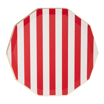 RED CABANA STRIPE PLATES