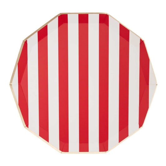 RED CABANA STRIPE PLATES