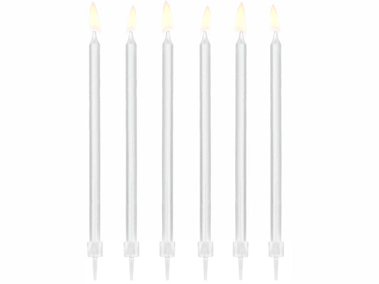 LONG WHITE BIRTHDAY CANDLES