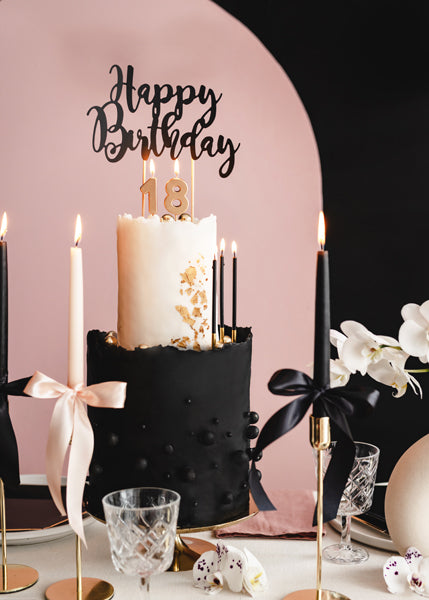 GOLD DIPPED BLACK BIRTHDAY CANDLES