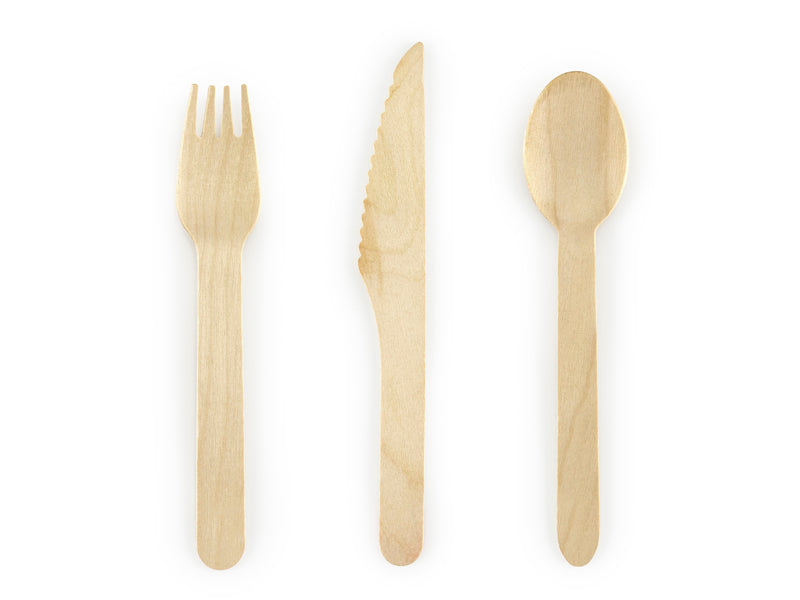 NATURAL WOODEN CUTLERY SET