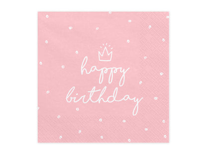 PINK HAPPY BIRTHDAY NAPKIN