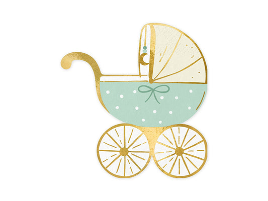 BLUE BABY CARRIAGE NAPKIN