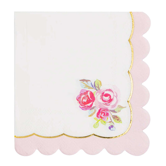 CORNER ROSE SCALLOPED NAPKINS