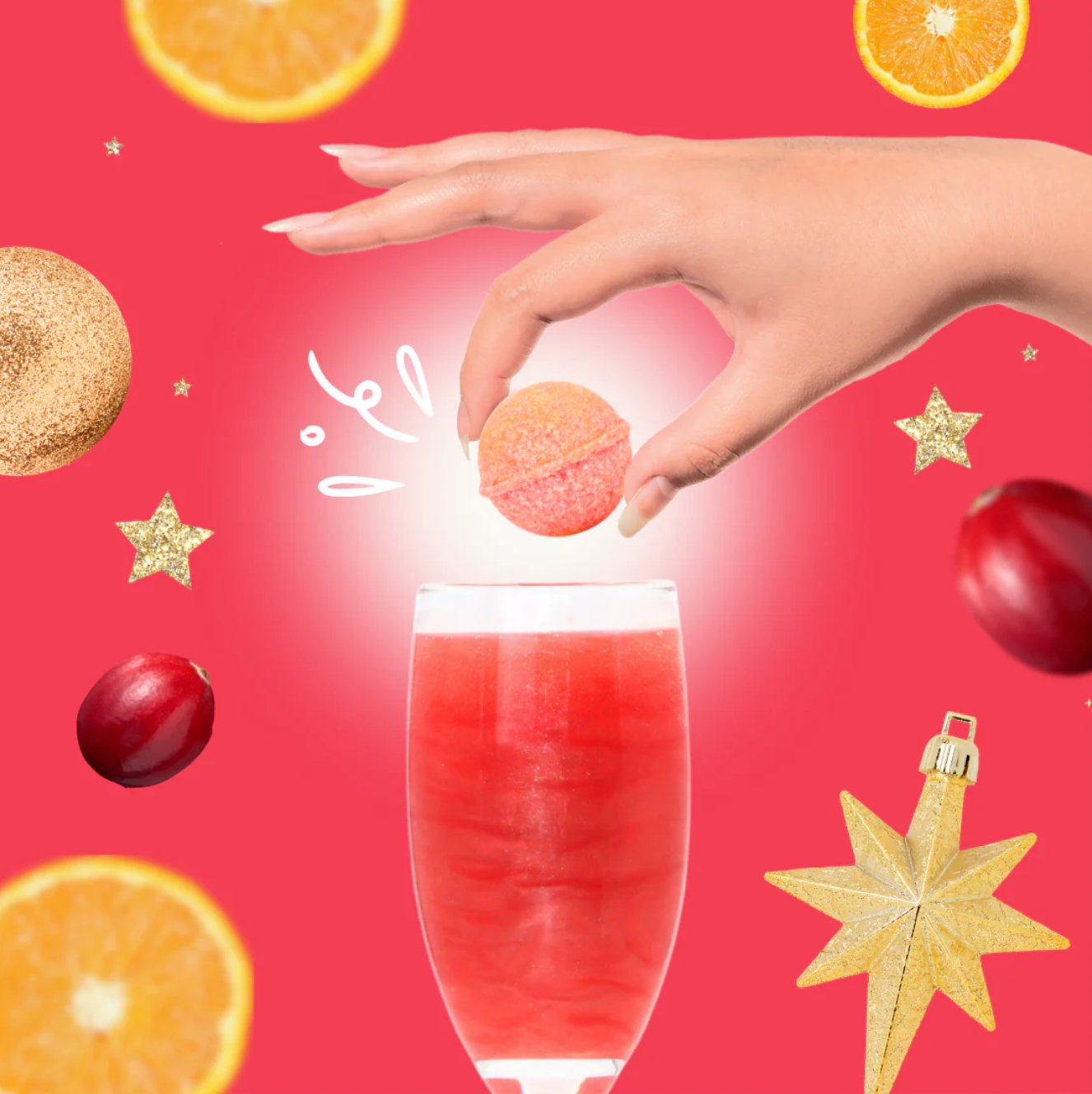 CRANBERRY MIMOSA COCKTAIL BOMB