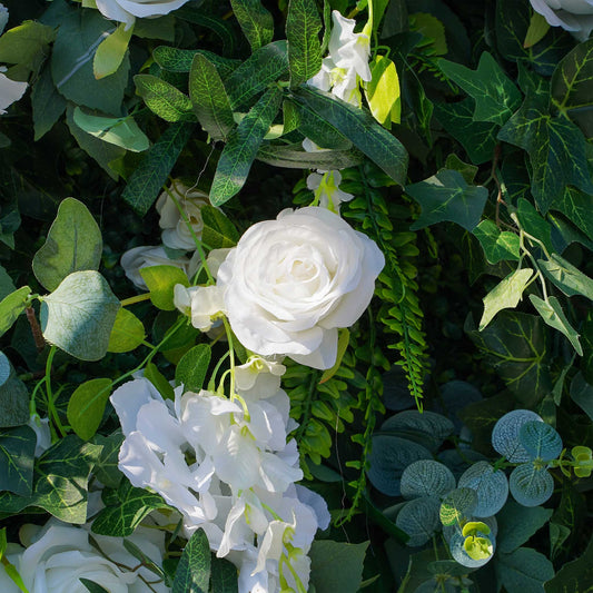 WHITE AND GREEN FLORAL WALL