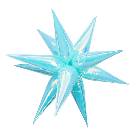 IRIDESCENT BLUE STARBURST FOIL BALLOON
