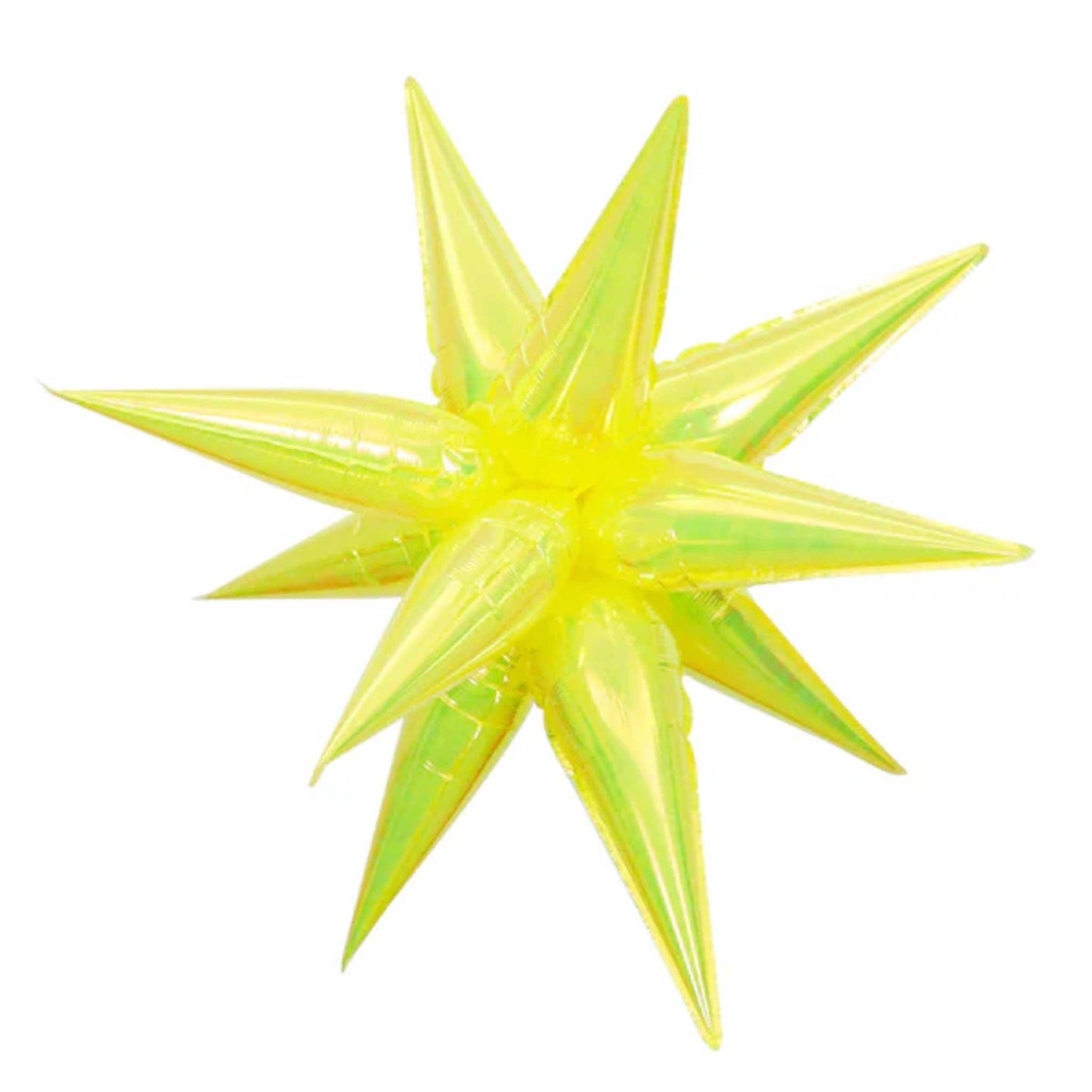 IRIDESCENT YELLOW STARBURST FOIL BALLOON