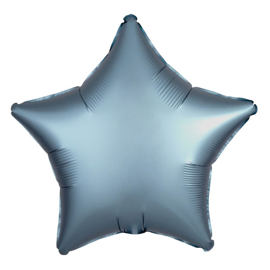 STEEL BLUE SATIN STAR FOIL BALLOON