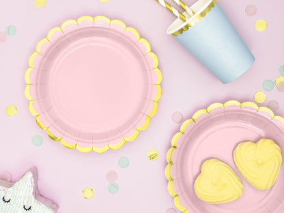 PINK SCALLOPED PLATES