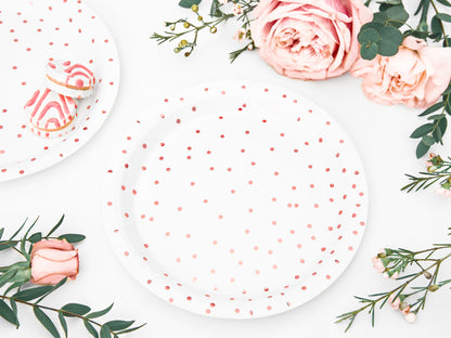 WHITE POLKA DOT PLATES